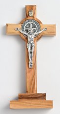 St. Benedict Olivewood Crucifix on Base 5 1 / 2"